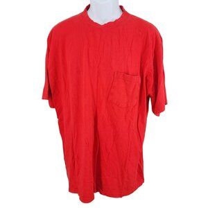 Vintage Men's Gunnison Red Pocket T-shirt Tee 100% Cotton Soft Comfy Fit Large
